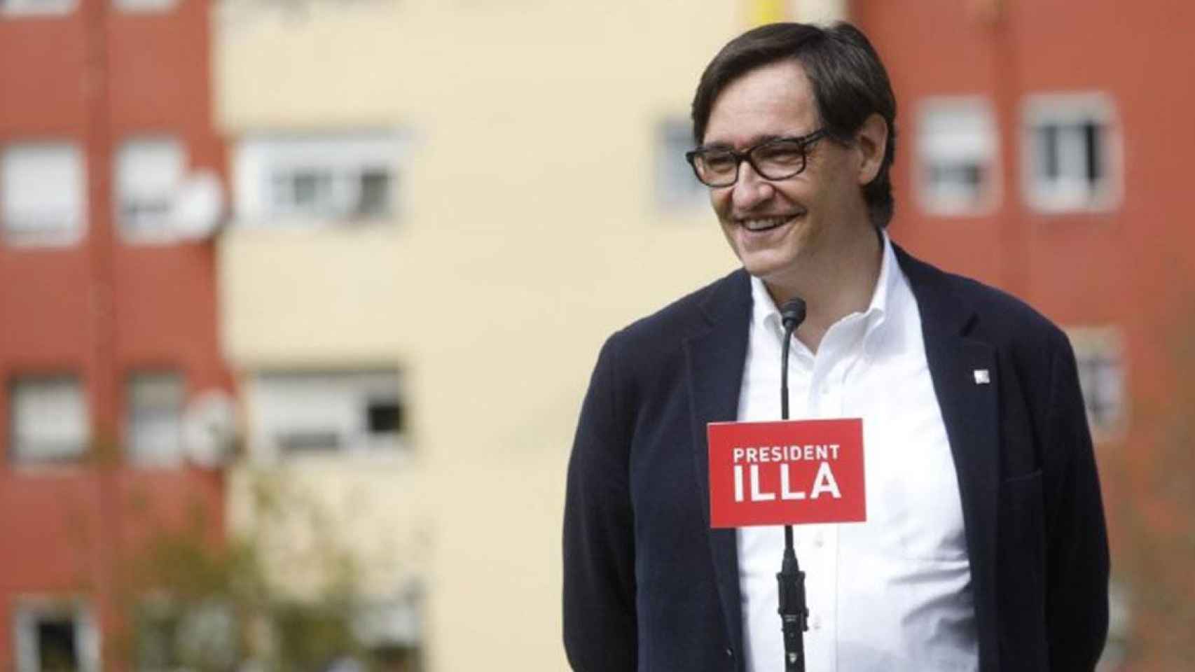 El líder del PSC en el Parlament, Salvador Illa, durante un mitin / EUROPA PRESS