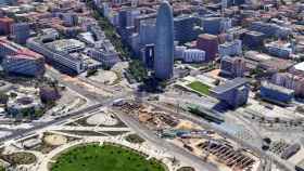 Imagen de las obras de la plaza de les Glòries en Barcelona / GOOGLE EARTH