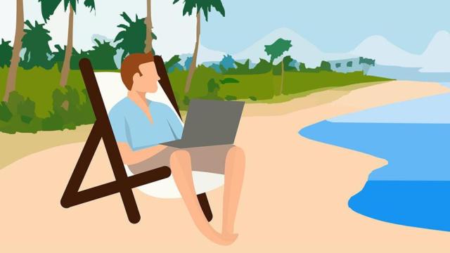 Hombre trabajando durante sus vacaciones / PIXABAY