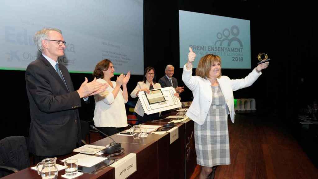 La directora de la escuela Mare de Déu de Montserrat, que recibe el primer premio de la Fundación Círculo de Economía