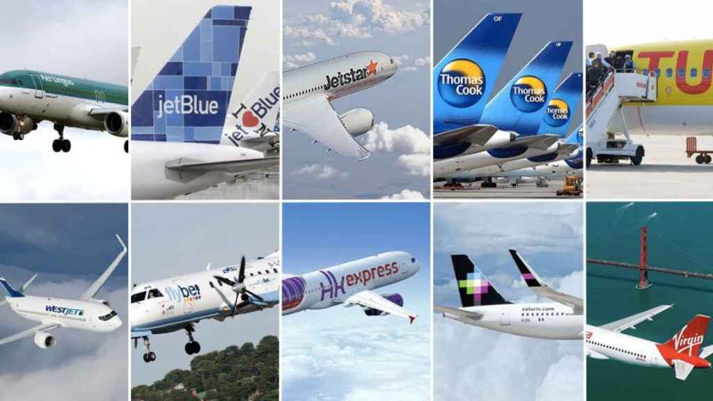 Aviones de las 10 aerolíneas 'low cost' más seguras del munda según Airline Ratings.