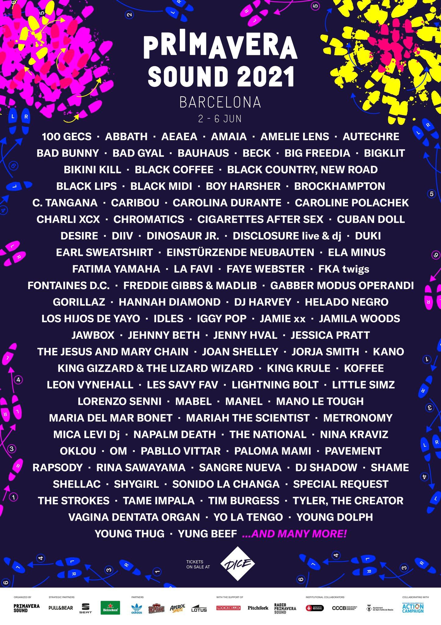 Primer cartel oficial del Primavera Sound 2021 / TWITTER