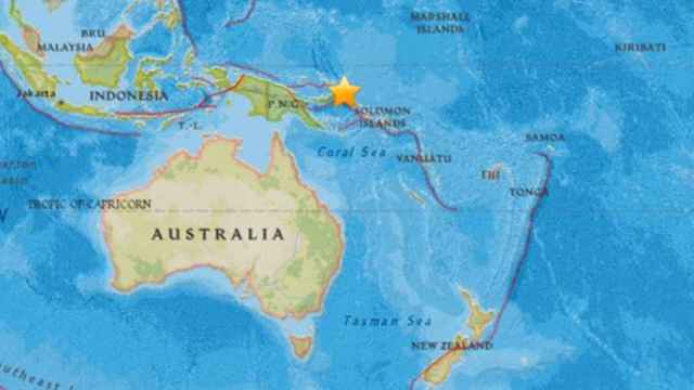 Zona que podría ser afectada si se produce el Tsunami en Papúa Nueva Guinea.