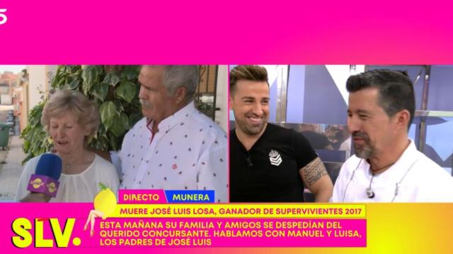Luisa y Manuel, los padres de José Luis Losa, en 'Sálvame' / MEDIASET
