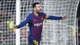 Una foto de Leo Messi celebrando su gol ante el Levante / FCB