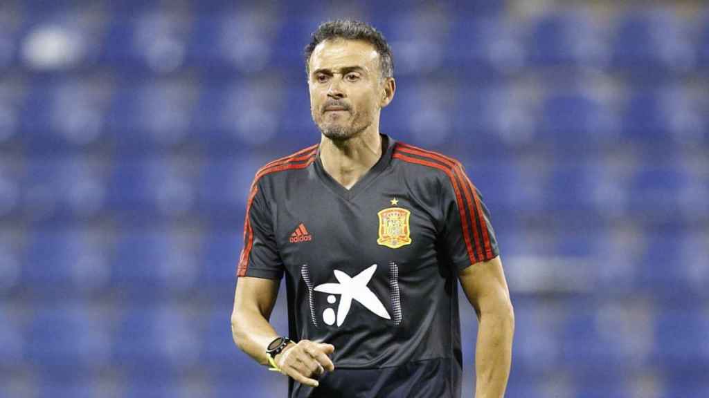 Luis Enrique en un entrenamiento de la selección / EFE