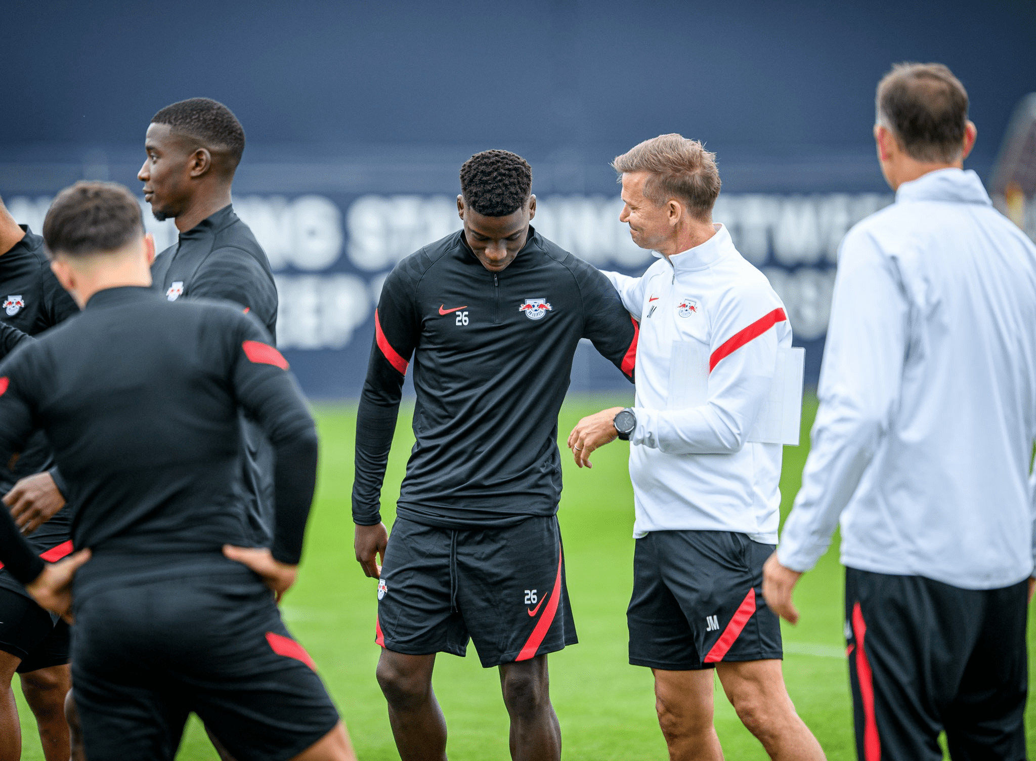 Ilaix Moriba en un entrenamiento del RB Leipzig / Redes