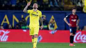 Paco Alcácer celebra su primer gol con el Villarreal / EFE