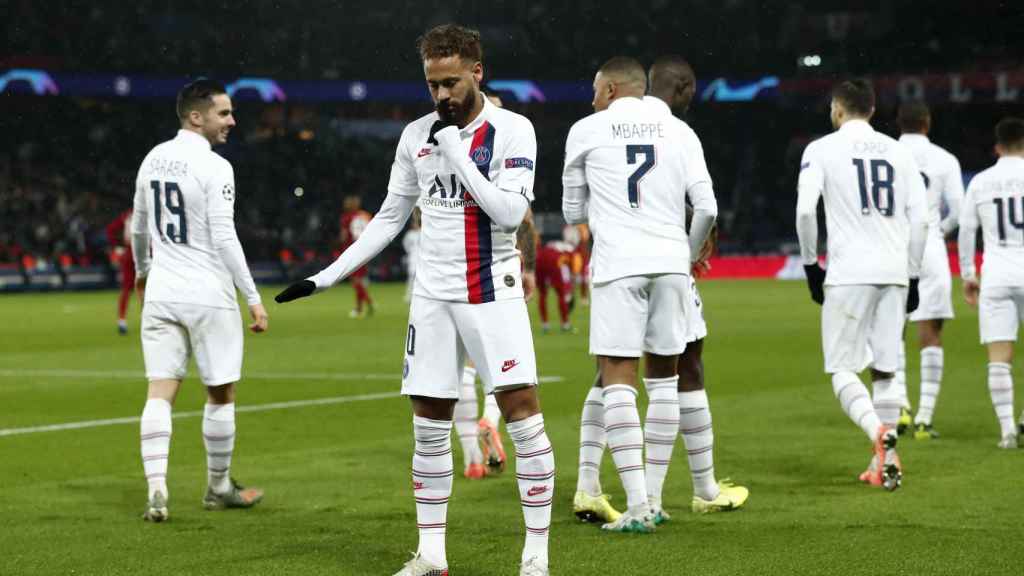 Neymar Junior celebrando su gol contra el Galatasaray / EFE