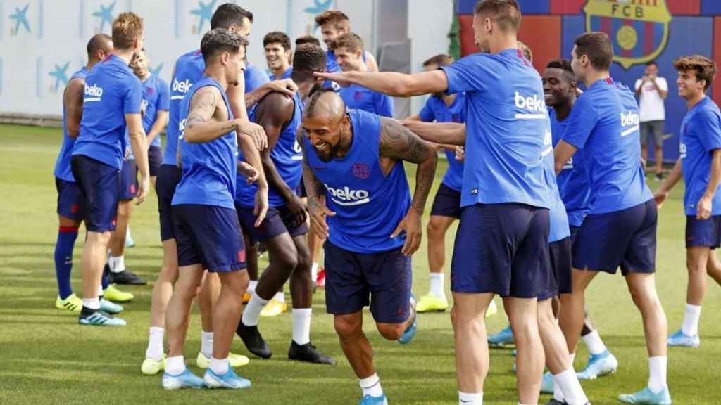 Un entrenamiento del Barça del miércoles por la mañana / FC Barcelona