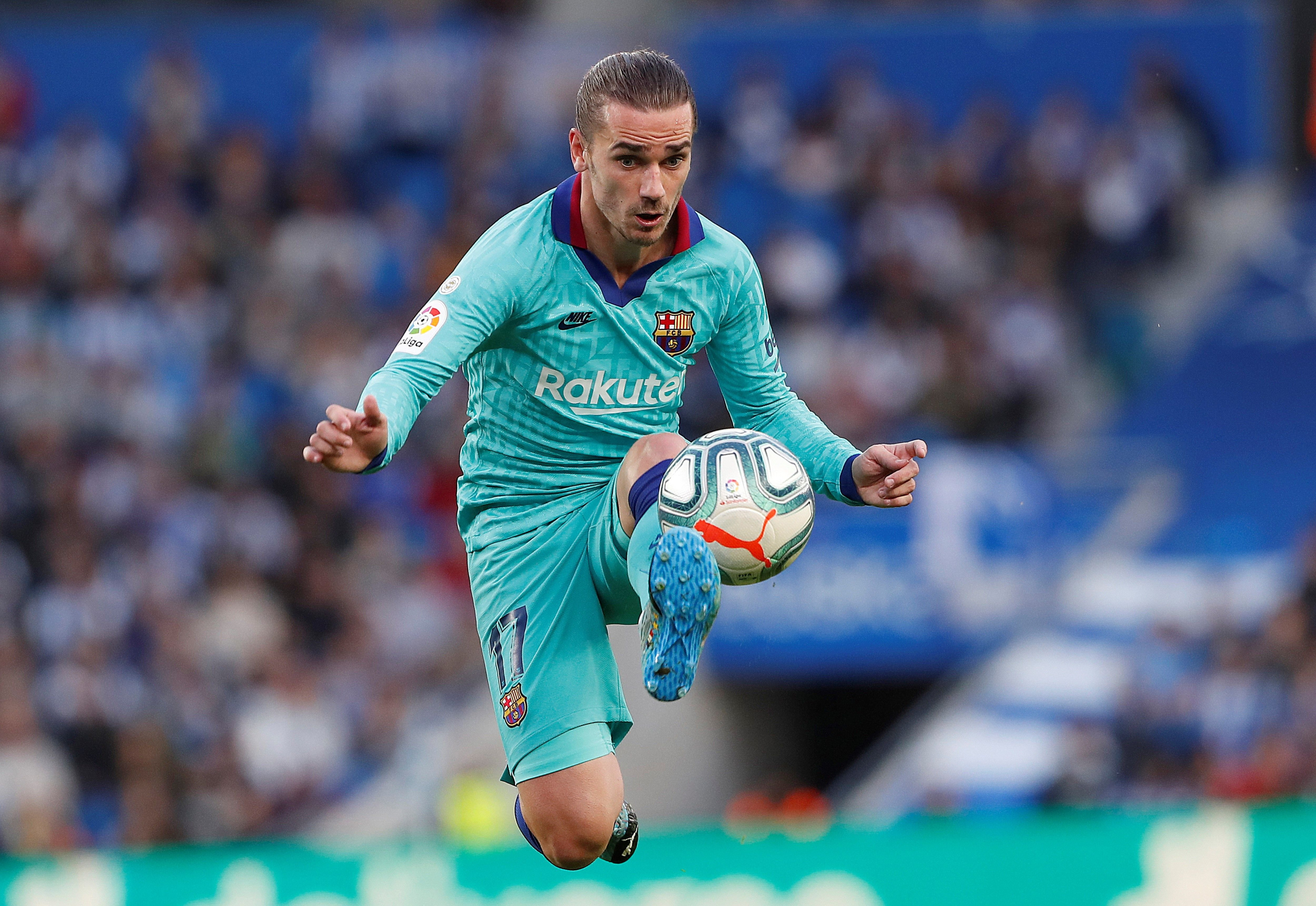 Antoine Griezmann en una acción del partido contra la Real Sociedad / EFE