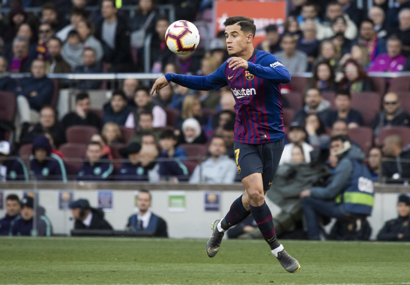 Una foto de Philippe Coutinho durante el partido ante el Espanyol / FCB