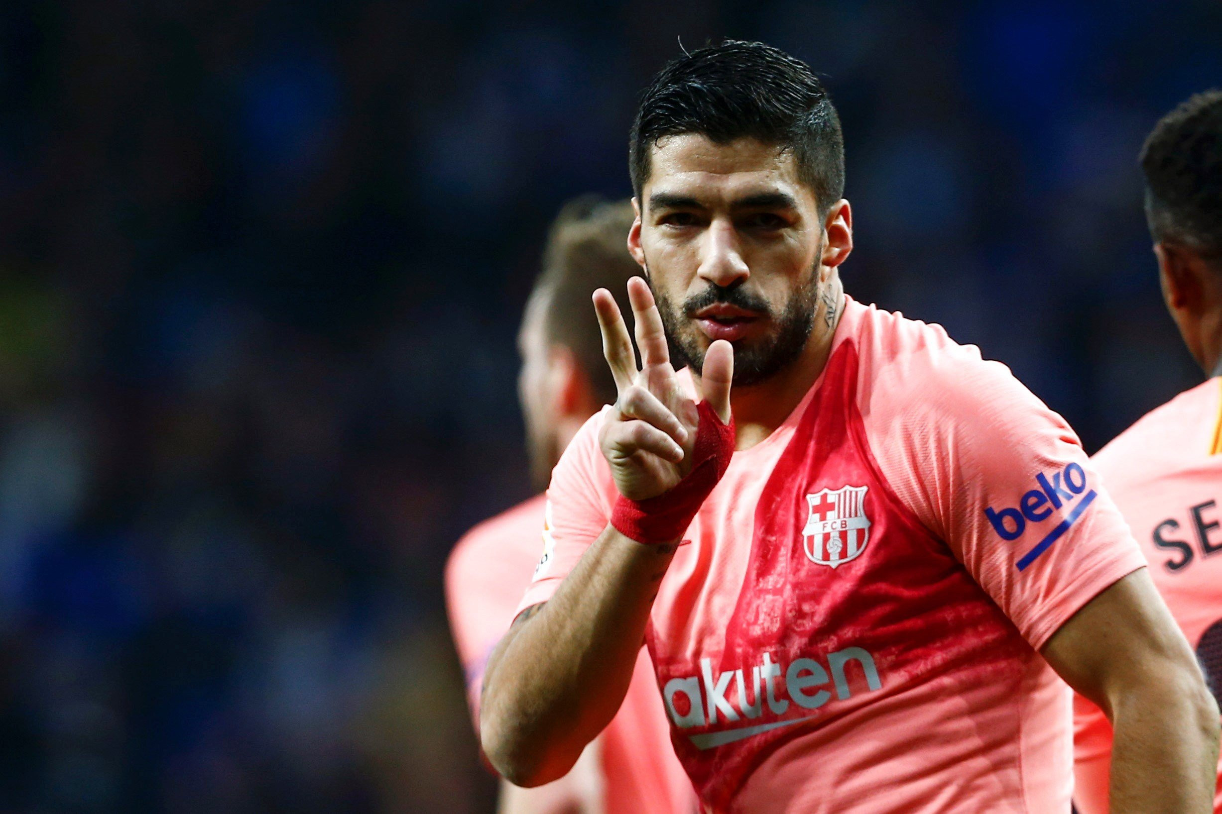 Suárez celebra su gol frente al Espanyol / EFE