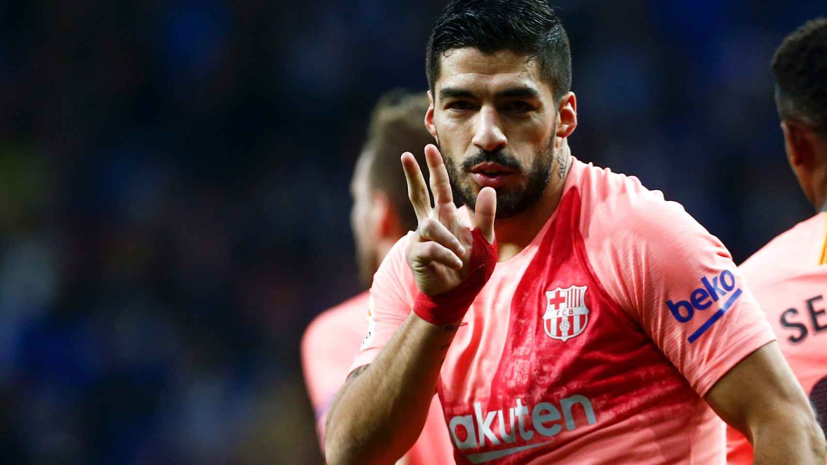 Suárez celebra su gol frente al Espanyol / EFE