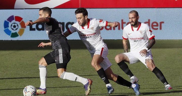 Munir durante el partido del Real Madrid contra el Sevilla / EFE