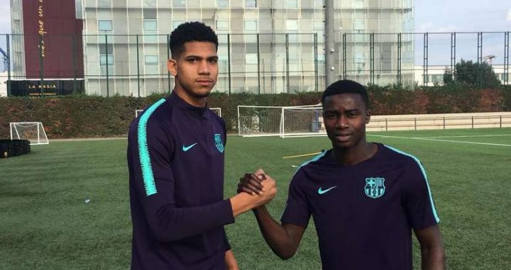Araújo y Wagué con el Barça B / FC Barcelona