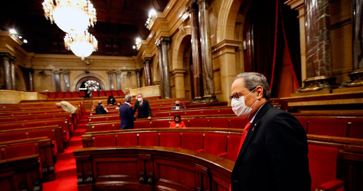 El presidente de la Generalitat, Quim Torra, a su llegada al Parlament donde este miércoles se somete a otra sesión de control / EFE