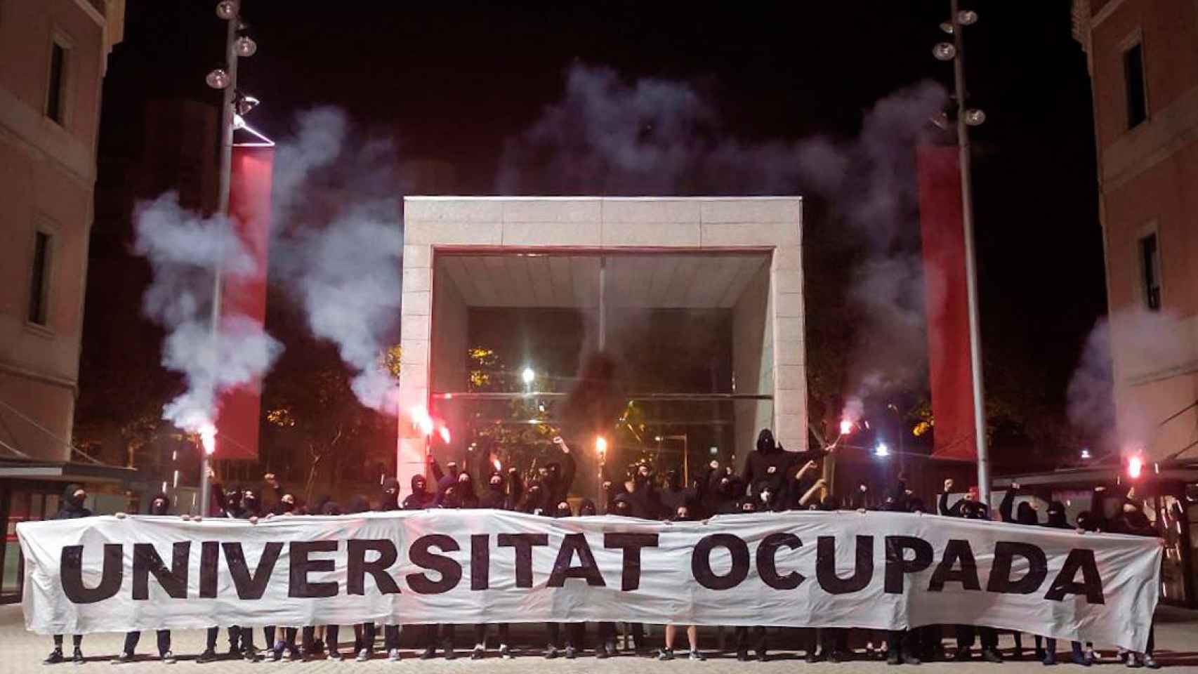 Imagen del gamberrismo en la UPF contra el 25% de castellano / Cedida