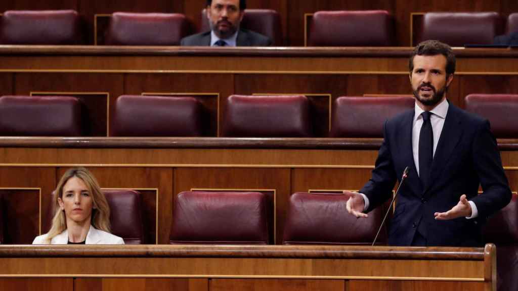 Pablo Casado, durante su intervención en el Congreso en la sesión de control al Gobierno / EP