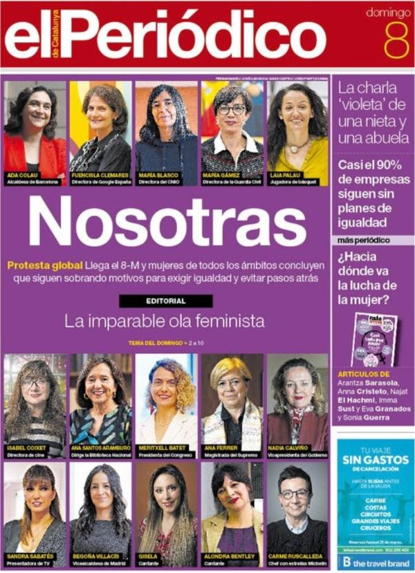 Portada de El Periodico del 8 de marzo de 2020