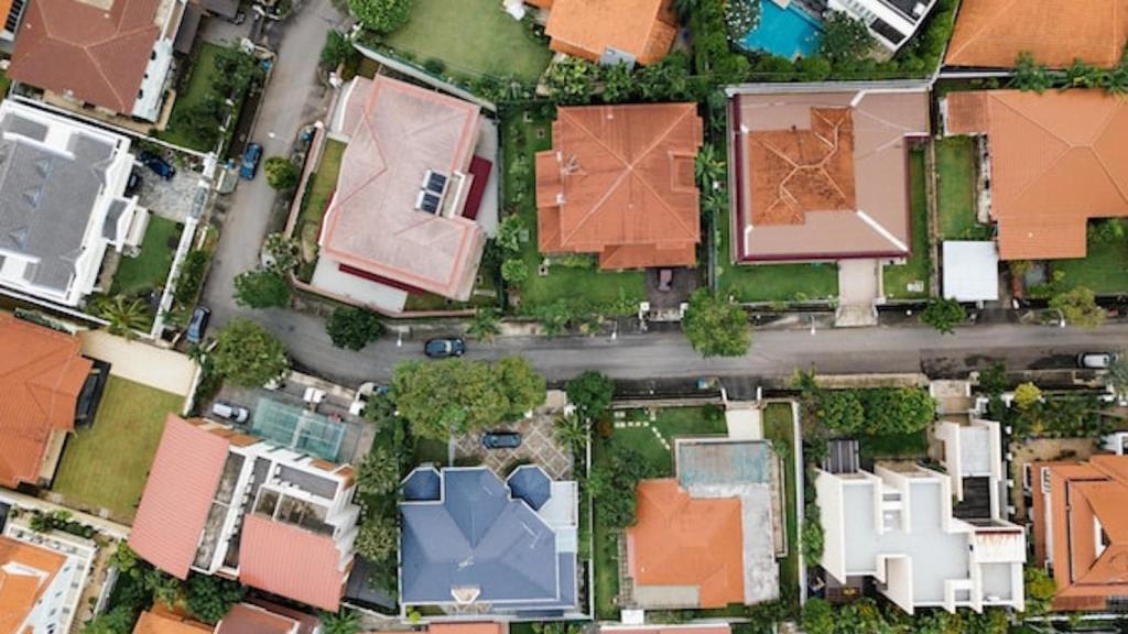 Vista cenital de una zona residencial