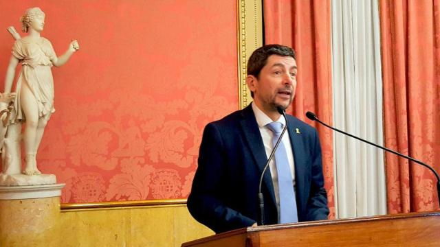 El presidente de la Cámara de Comercio de Barcelona, Joan Canadell, en el encuentro con la prensa por Navidad / EUROPA PRESS