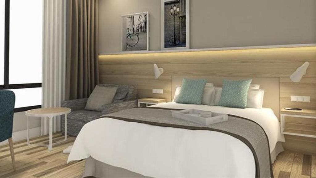 Recreación de una de las habitaciones de Golden Tulip / GT