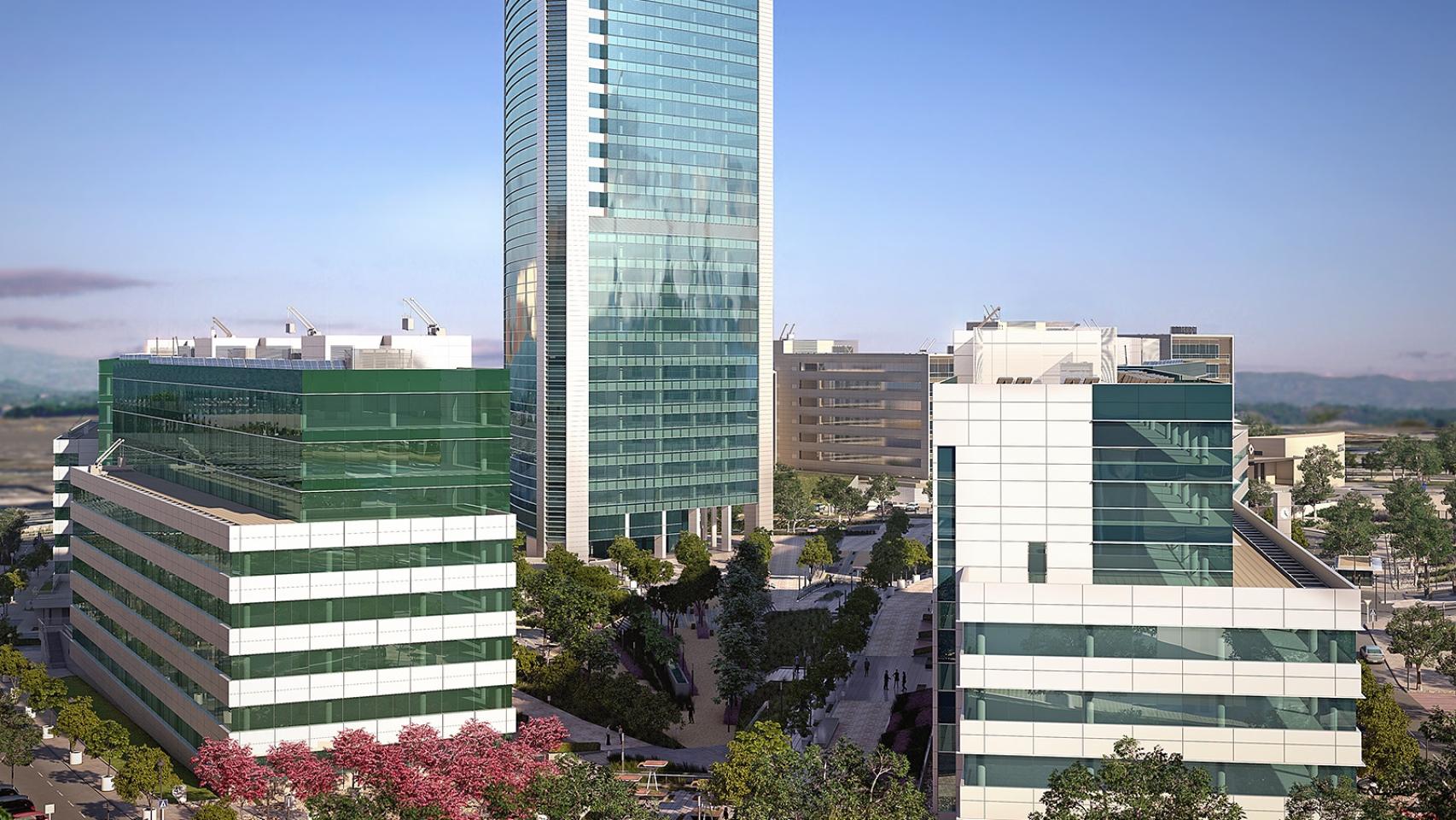 Imagen del complejo de oficinas Adequa, situado al norte de Madrid