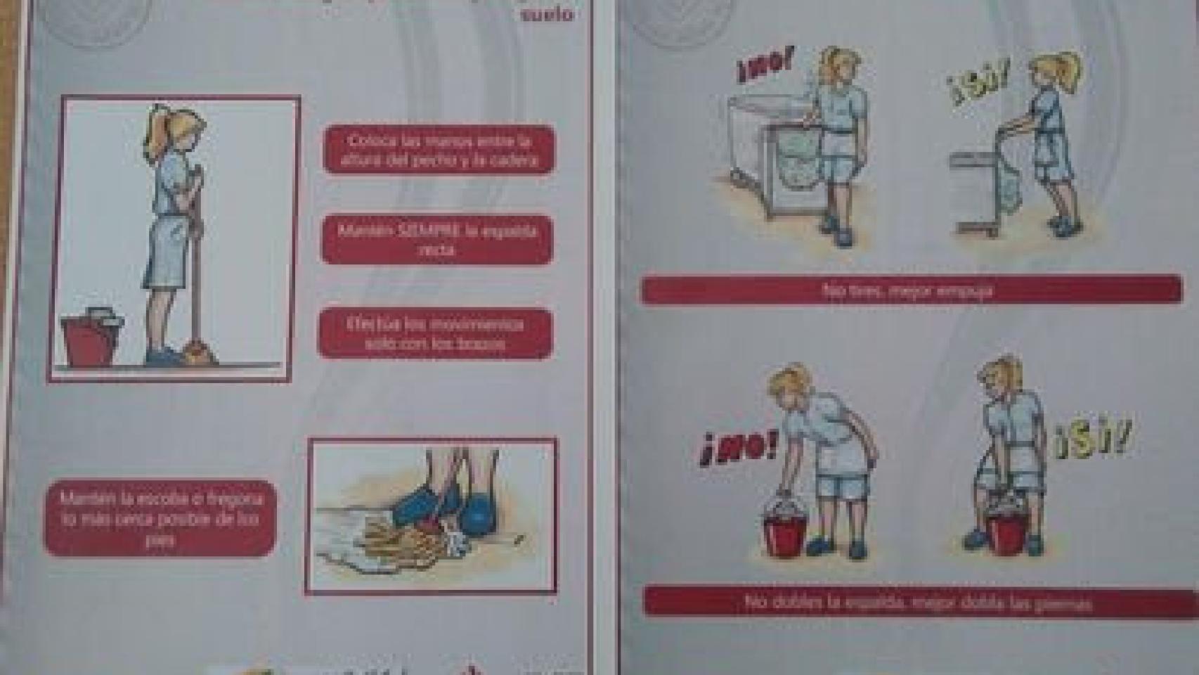 Estos son los carteles en las que las mujeres limpian