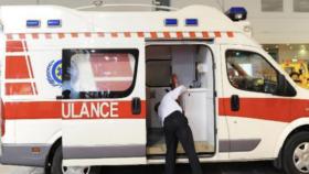 Una foto de archivo de una ambulancia