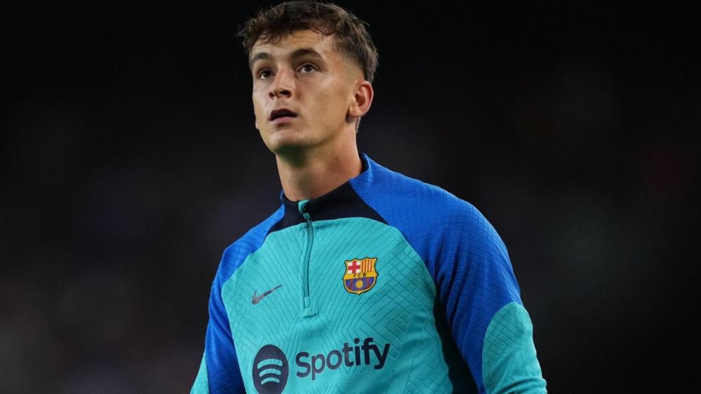 Marc Casadó, justo antes de debutar con el Barça en Pilsen / REDES