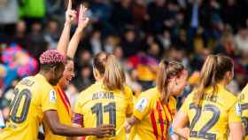 Las jugadoras del Barça celebrando uno de los goles / FC Barcelona