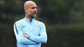 Una foto de Pep Guardiola durante un entrenamiento del Manchester City / ManCity
