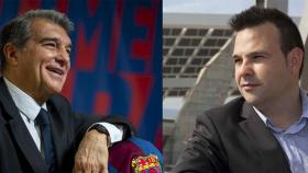 Joan Laporta y José Elías se sostienen la mirada / CULEMANIA