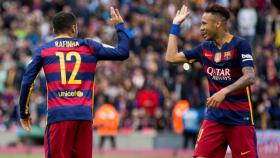 Neymar y Rafinha, durante un partido con el Barça | EFE