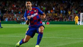 Luis Suárez celebra un gol con el Barça / EFE