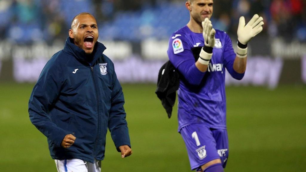 Martin Braithwaite celebra una victoria del Leganés / EFE