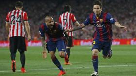 Messi celebrando un gol en el Camp Nou en la final de 2015 / EFE