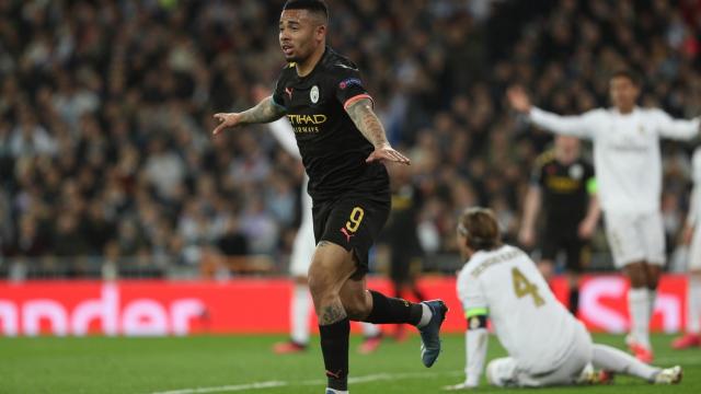 Celebración de Gabriel Jesus contra el Madrid / EFE