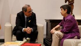 El presidente de la Generalitat, Quim Torra, y la delegada del Gobierno en Cataluña, Teresa Cunillera, en una imagen de archivo / EFE