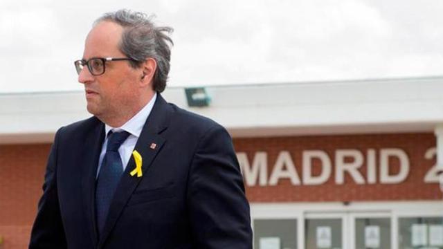 El presidente de la Generalitat, Quim Torra,tras visitar en la prisión de mujeres de Alcalá-Meco a la exconsellera Dolors Bassa y a la expresidenta del Parlament Carme Forcadell / EFE