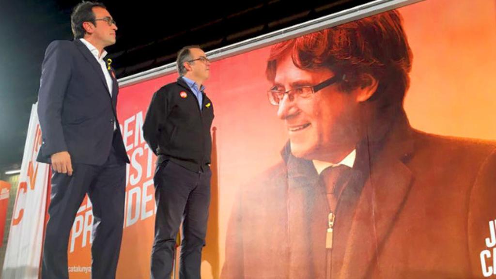 Josep Rull y Jordi Turull, en la primera rueda de prensa tras salir de la cárcel de Estremera / CG