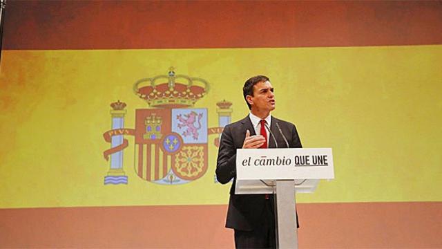 Pedro Sánchez, durante el acto de proclamación como candidato del PSOE a la Presidencia del Gobierno