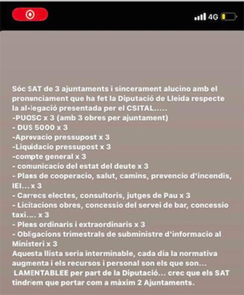 Testimonio de un miembro del Servicio de Asistencia Técnica (SAT) que dan apoyo a los ayuntamientos