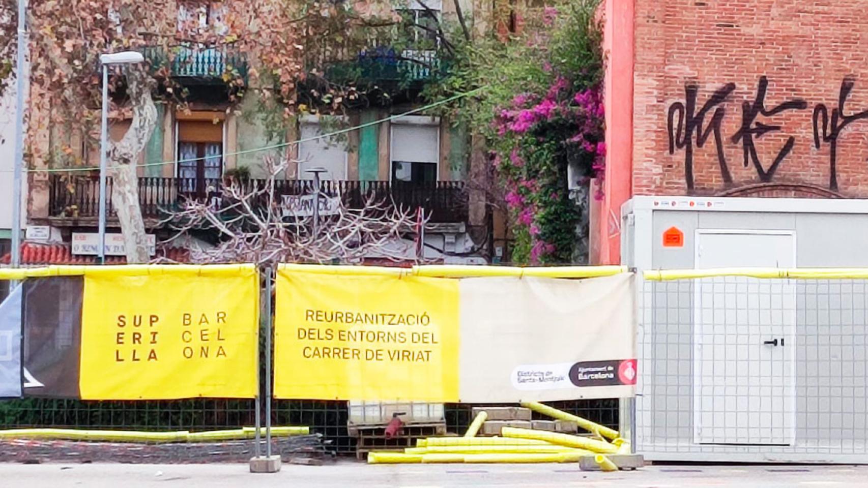 Imagen de las obras junto al Tanatorio de Sants, en Barcelona / Cedida