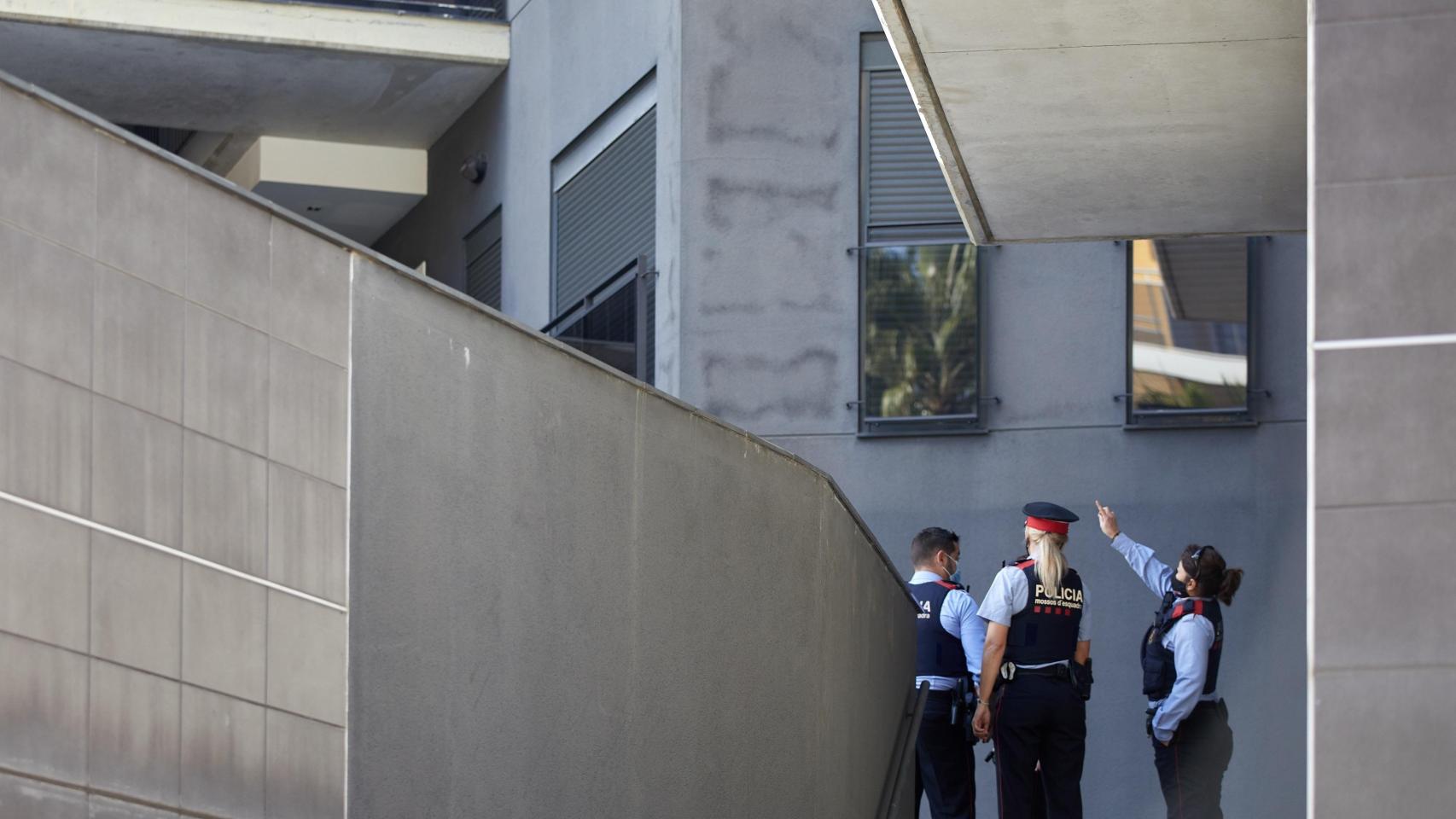 Mossos d'Esquadra, en el bloque de viviendas donde se produjo el crimen / EFE
