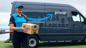 Una repartidora de Amazon