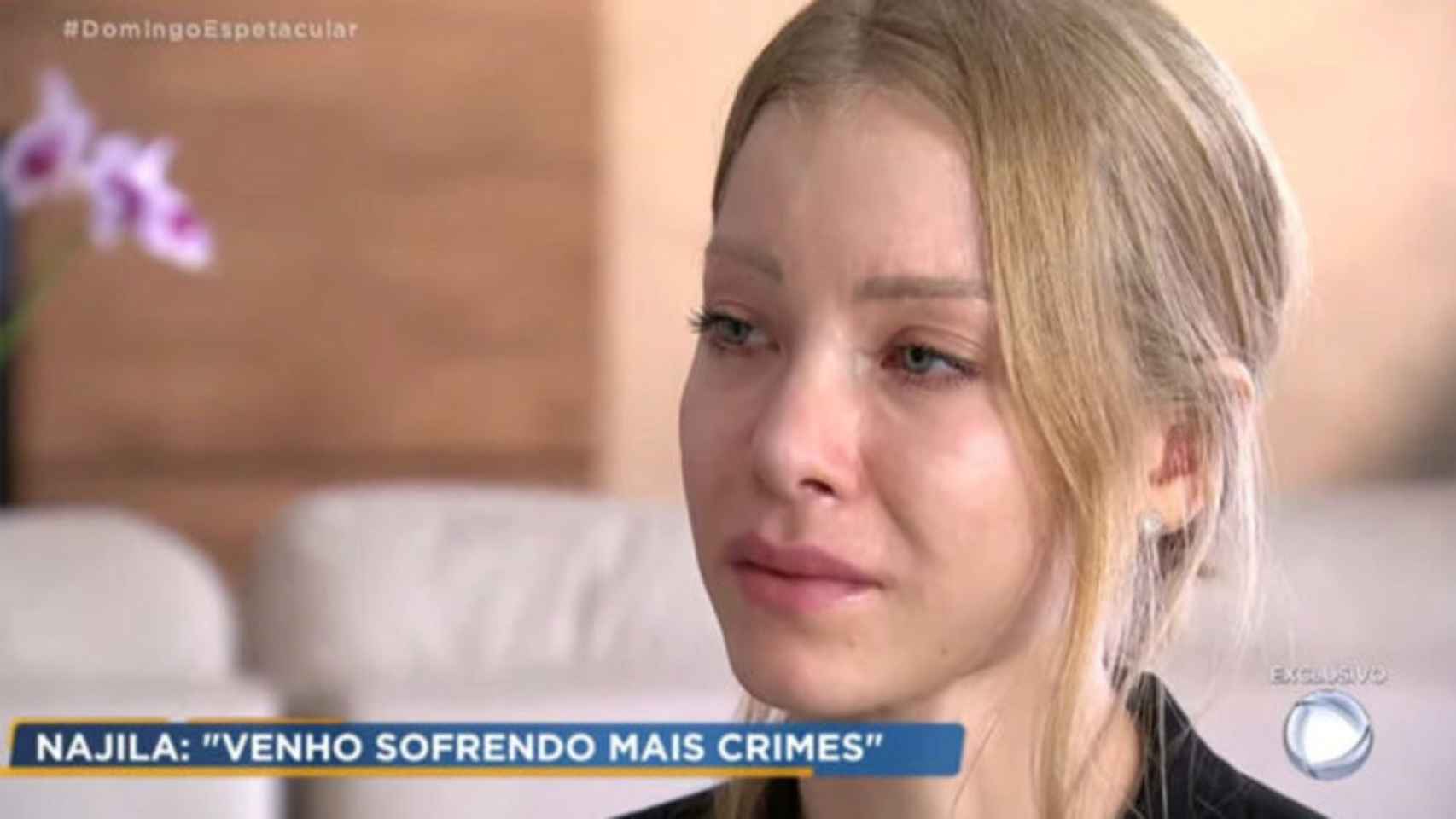 Najila Trindade llorando