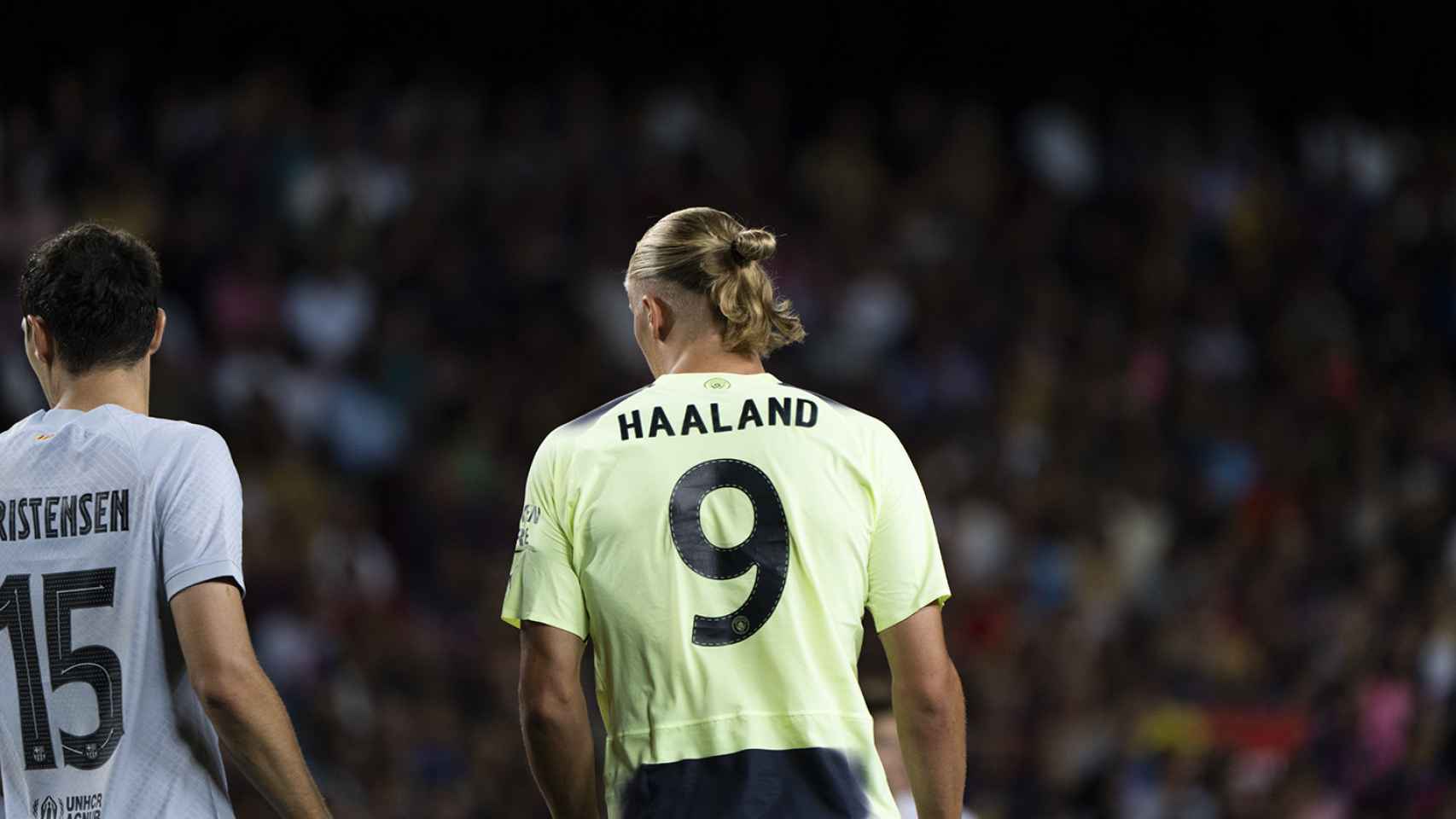 Erling Haaland, durante un amistoso contra el FC Barcelona en el Camp Nou / CULEMANÍA