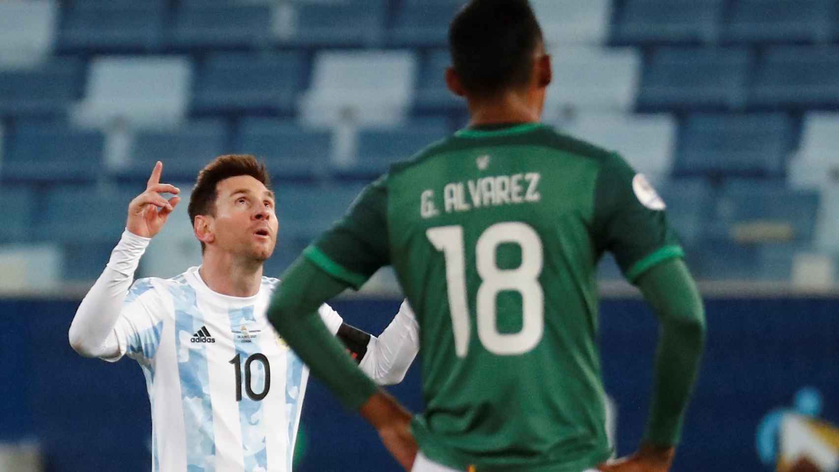 Messi durante el partido de Argentina con Bolivia / EFE